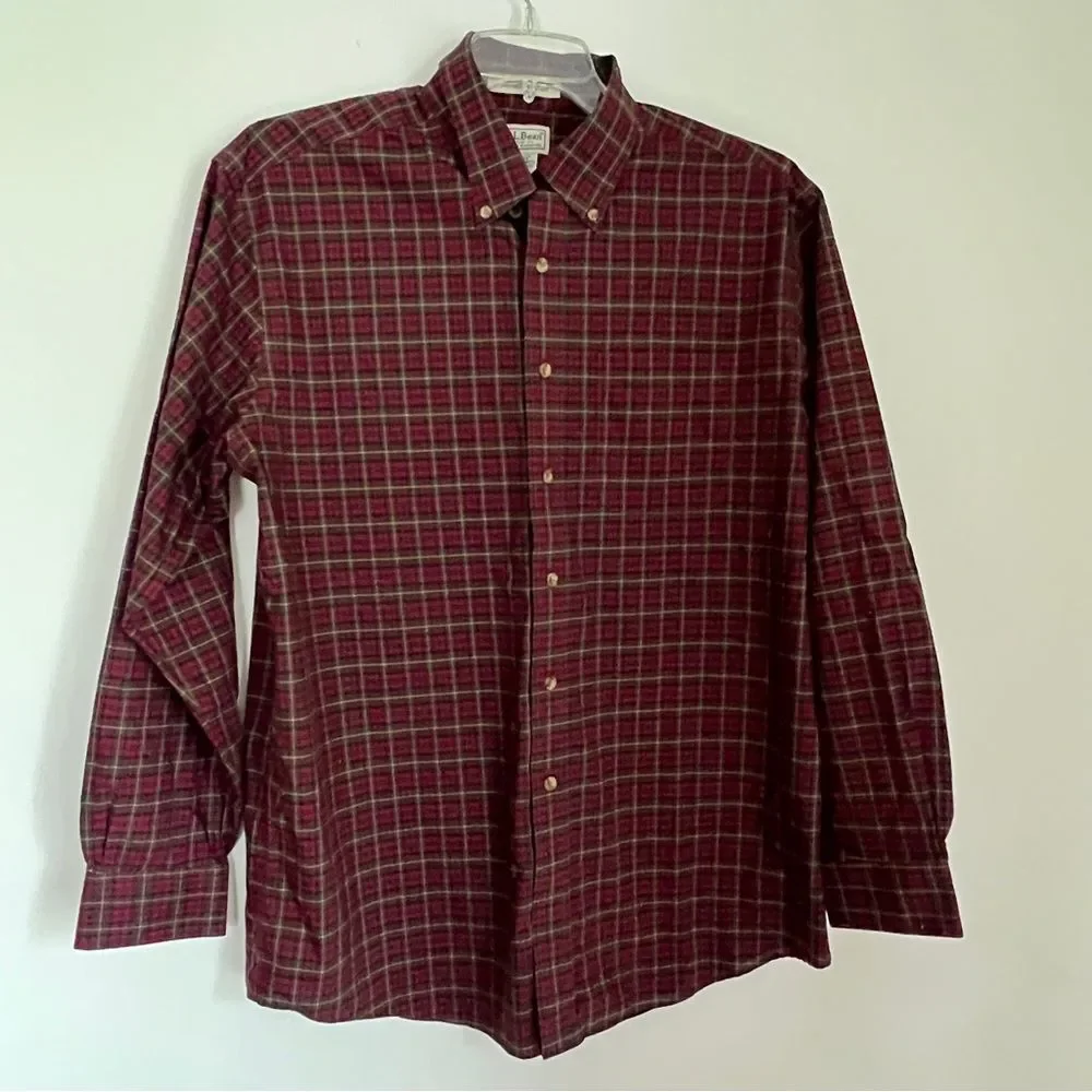 ll bean dress shirts review L.L. Bean Men's Dress Shirt Large 16-33 Wrinkle Resistant Traditional Fit